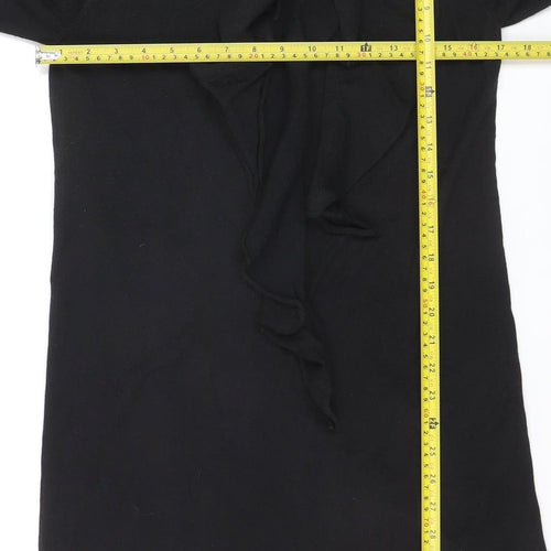 Coast Women’s Black Size 8 Shift Bow Neck Short Dress