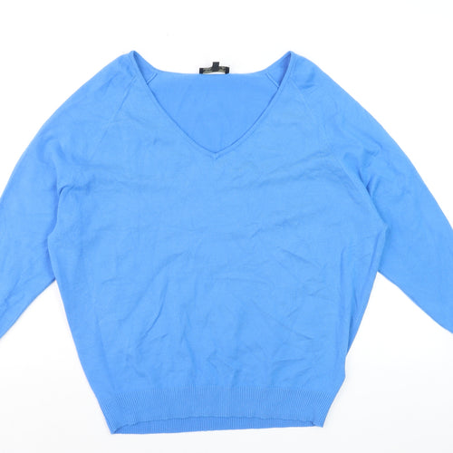 Phase Eight Women’s Blue V-Neck Long Sleeve Jumper Size M