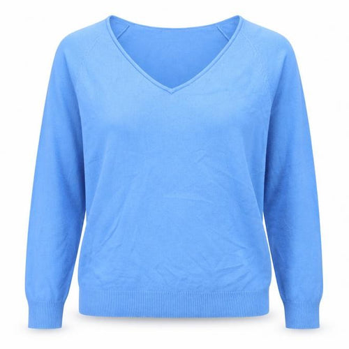 Phase Eight Women’s Blue V-Neck Long Sleeve Jumper Size M