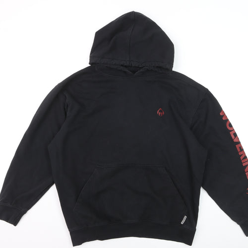 Wolverine Men's Black Logo Pullover Hoodie Size L Fleece