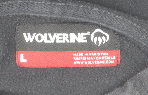 Wolverine Men's Black Logo Pullover Hoodie Size L Fleece