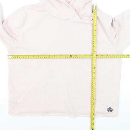 Superdry Women’s Pink Pullover Hoodie L Relaxed Fit Cotton Blend