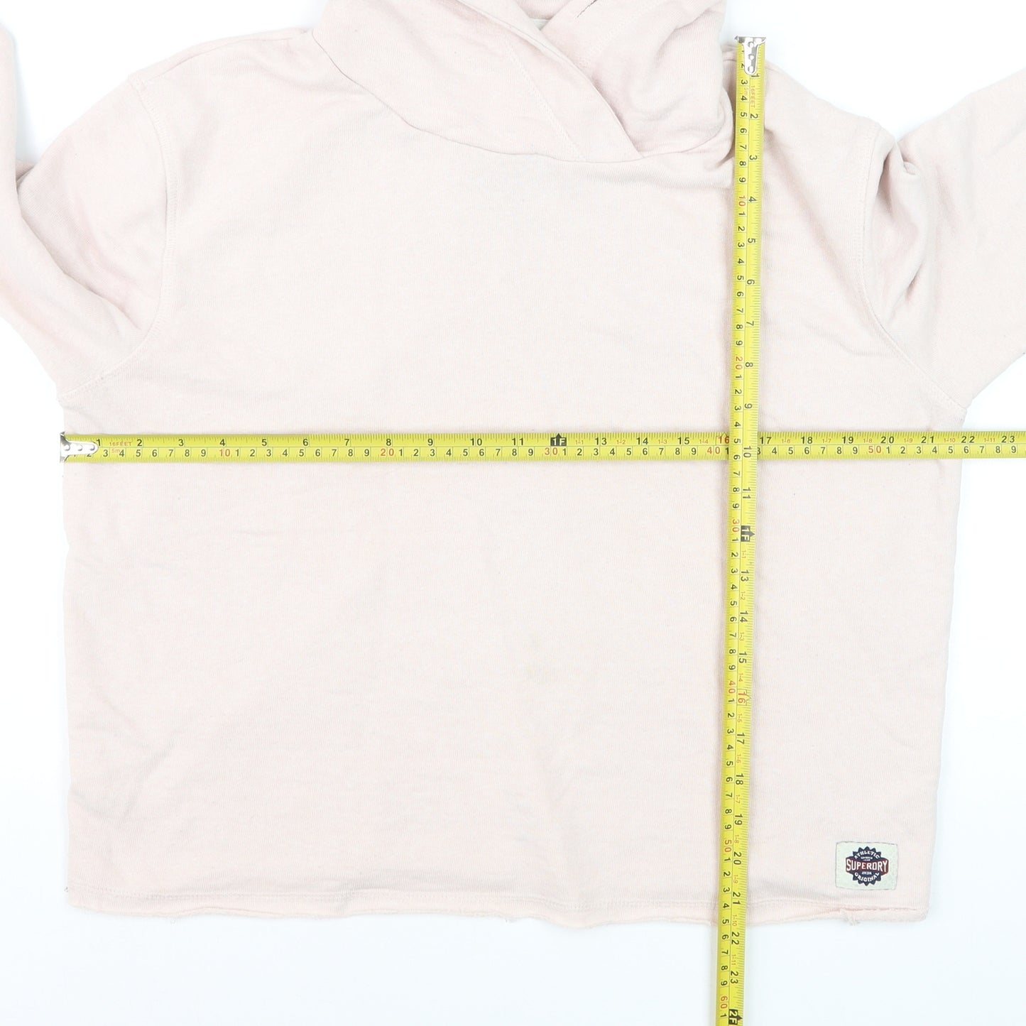 Superdry Women’s Pink Pullover Hoodie L Relaxed Fit Cotton Blend