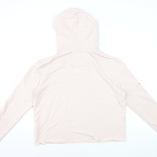 Superdry Women’s Pink Pullover Hoodie L Relaxed Fit Cotton Blend
