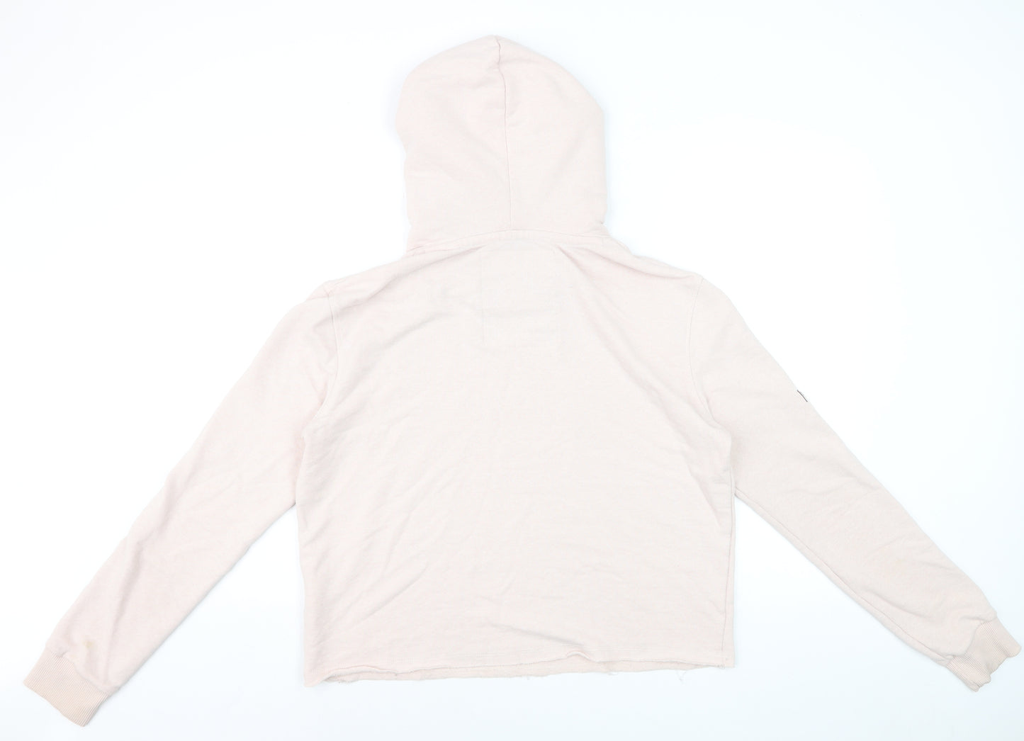 Superdry Women’s Pink Pullover Hoodie L Relaxed Fit Cotton Blend