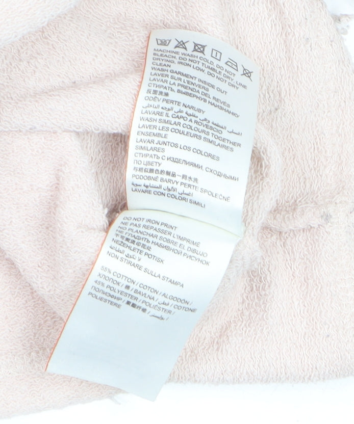 Superdry Women’s Pink Pullover Hoodie L Relaxed Fit Cotton Blend
