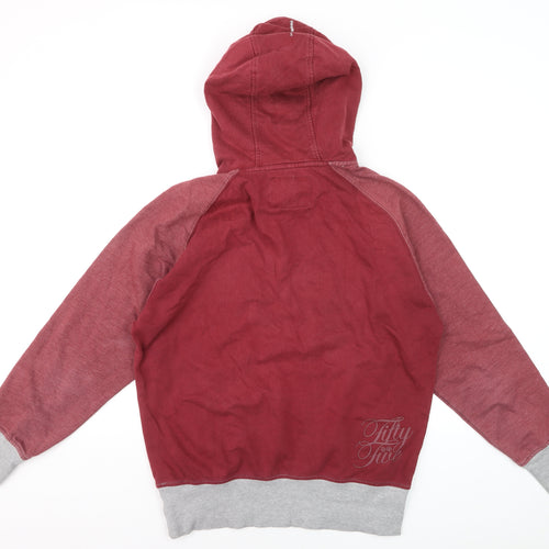 Crosshatch Men's Red Grey Pullover Hoodie Size M Logo Graphic