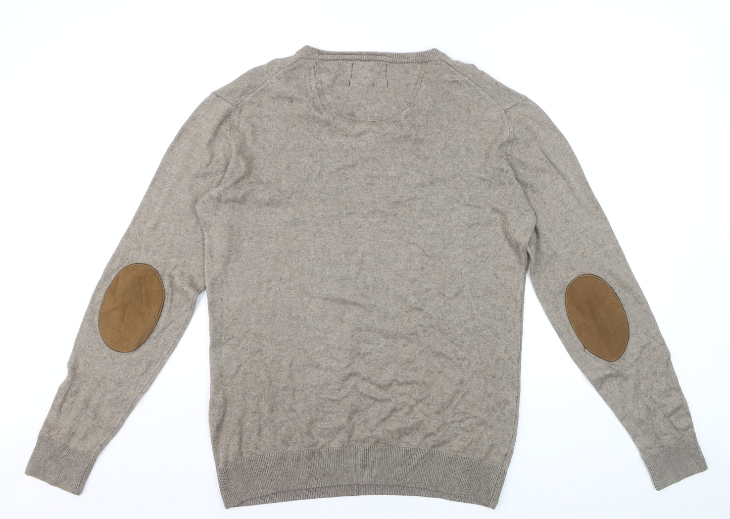 El Ganso Men’s Beige Cotton Cashmere V-Neck Jumper L