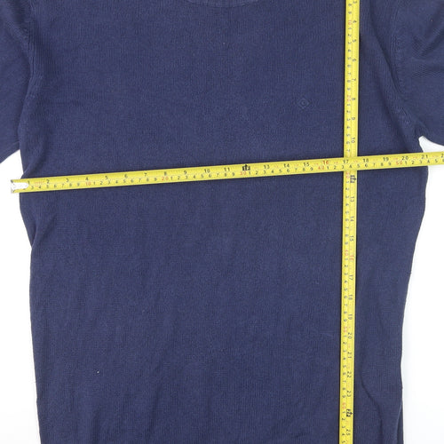 GANT Men Blue Cotton Crew Neck Pullover Jumper Size M