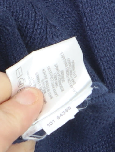 GANT Men Blue Cotton Crew Neck Pullover Jumper Size M