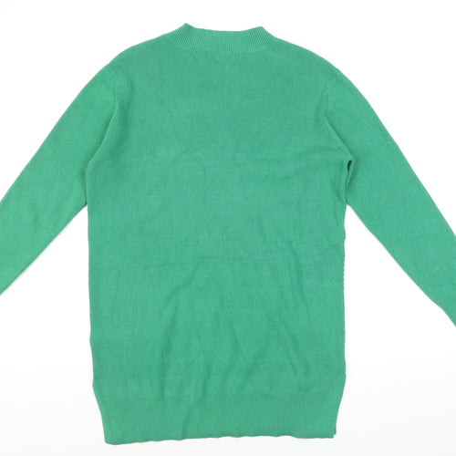 Marks and Spencer Women's Green V-Neck Long Sleeve Knit Jumper Size M