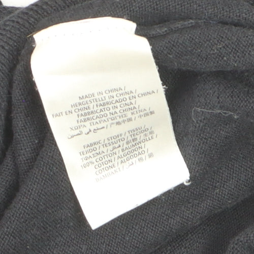 GANT Men's Black Cotton V-Neck Jumper Size L Classic Knitwear