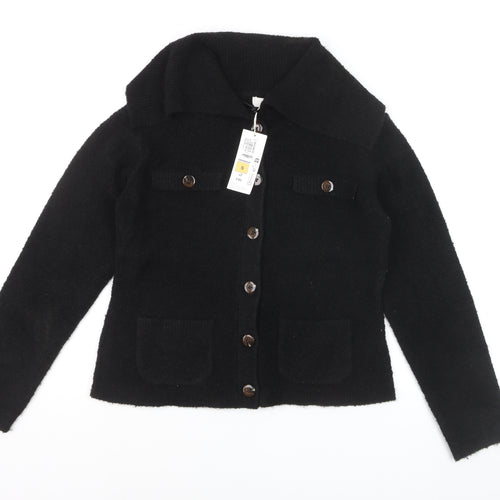 Marks and Spencer Women’s Black Collared Button Knit Cardigan Size S