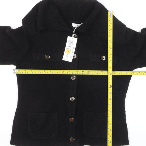 Marks and Spencer Women’s Black Collared Button Knit Cardigan Size S