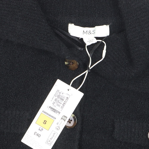 Marks and Spencer Women’s Black Collared Button Knit Cardigan Size S