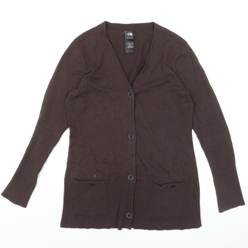 The North Face Womens Brown Cardigan Jumper Medium Wool Blend