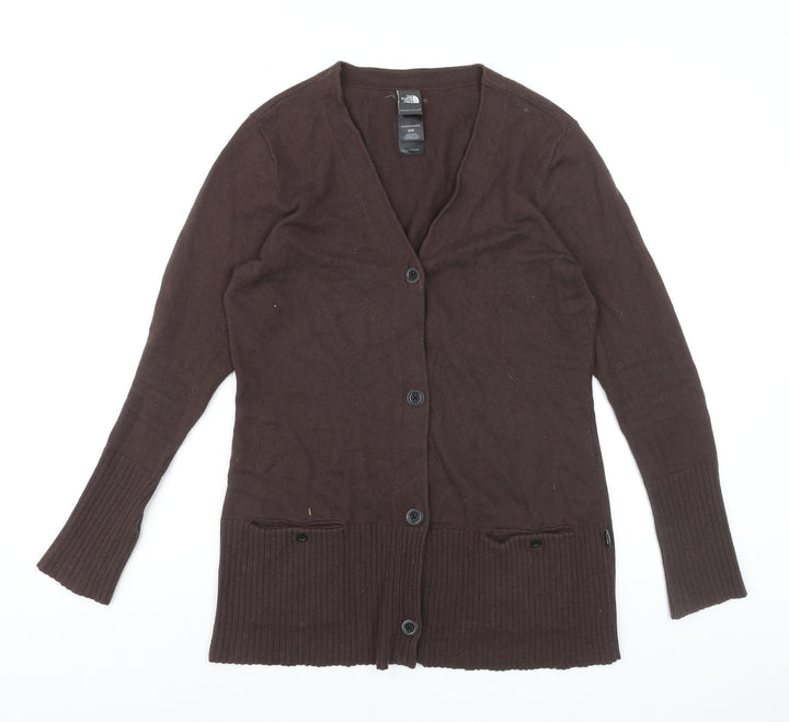 The North Face Womens Brown Cardigan Jumper Medium Wool Blend