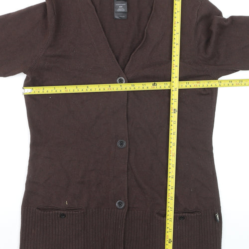 The North Face Womens Brown Cardigan Jumper Medium Wool Blend