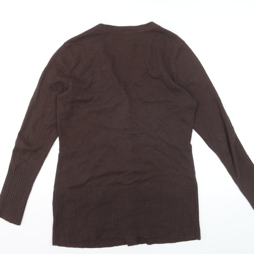 The North Face Womens Brown Cardigan Jumper Medium Wool Blend