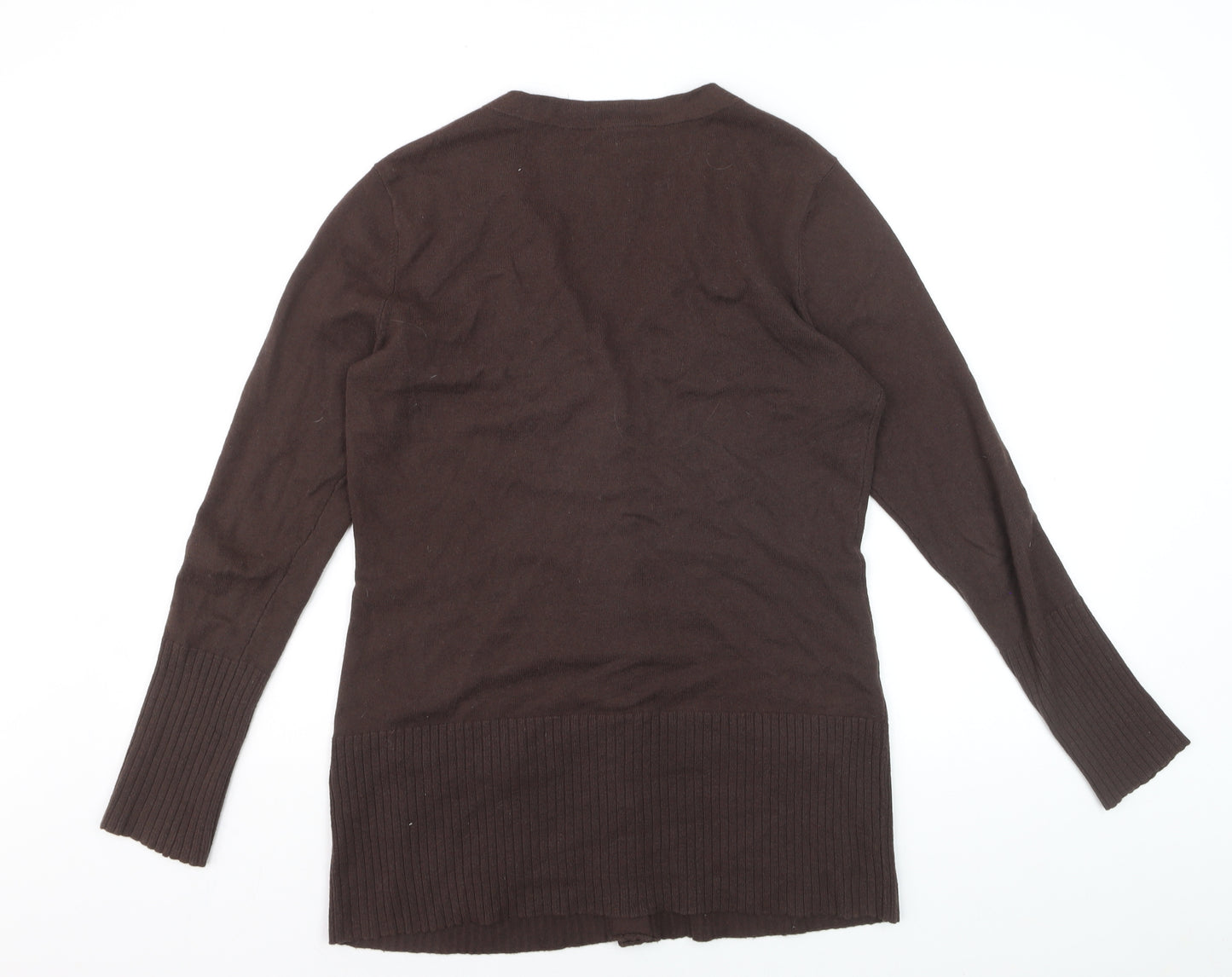 The North Face Womens Brown Cardigan Jumper Medium Wool Blend
