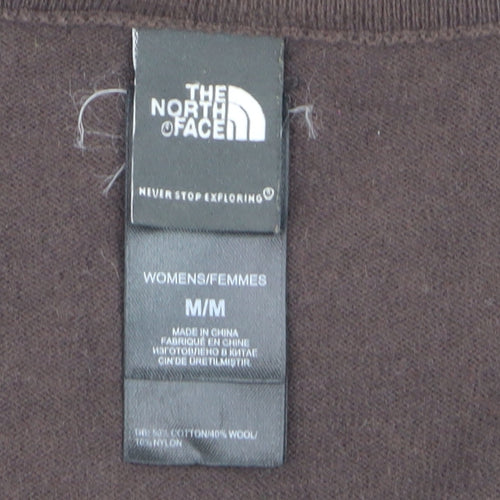 The North Face Womens Brown Cardigan Jumper Medium Wool Blend