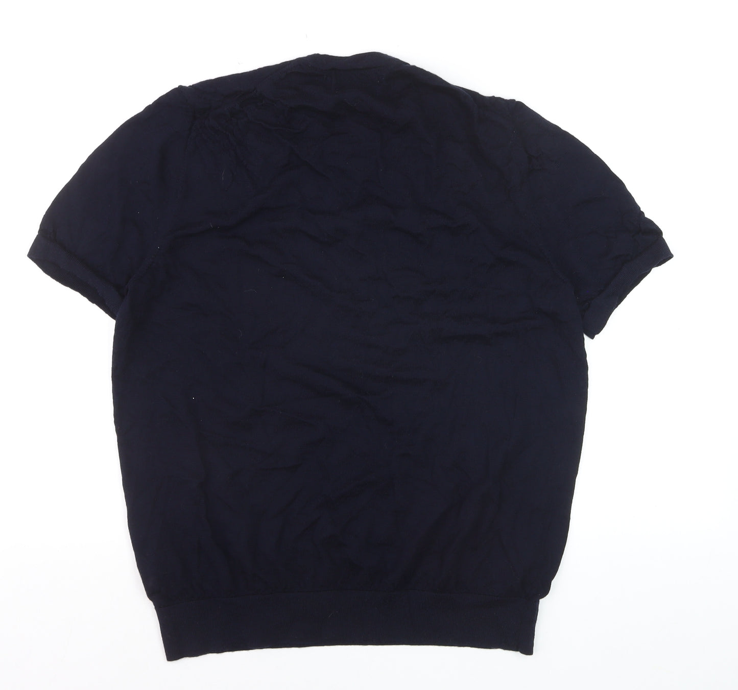 Marks and Spencer Women Blue XL Merino Wool Short Sleeve Pullover Jumper