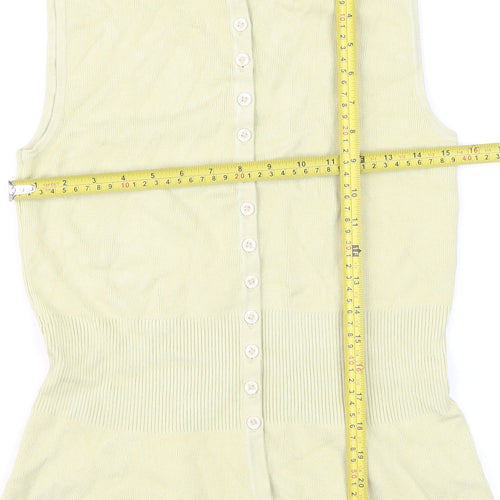 Marks and Spencer Womens Beige Sleeveless Knit Cardigan Size S