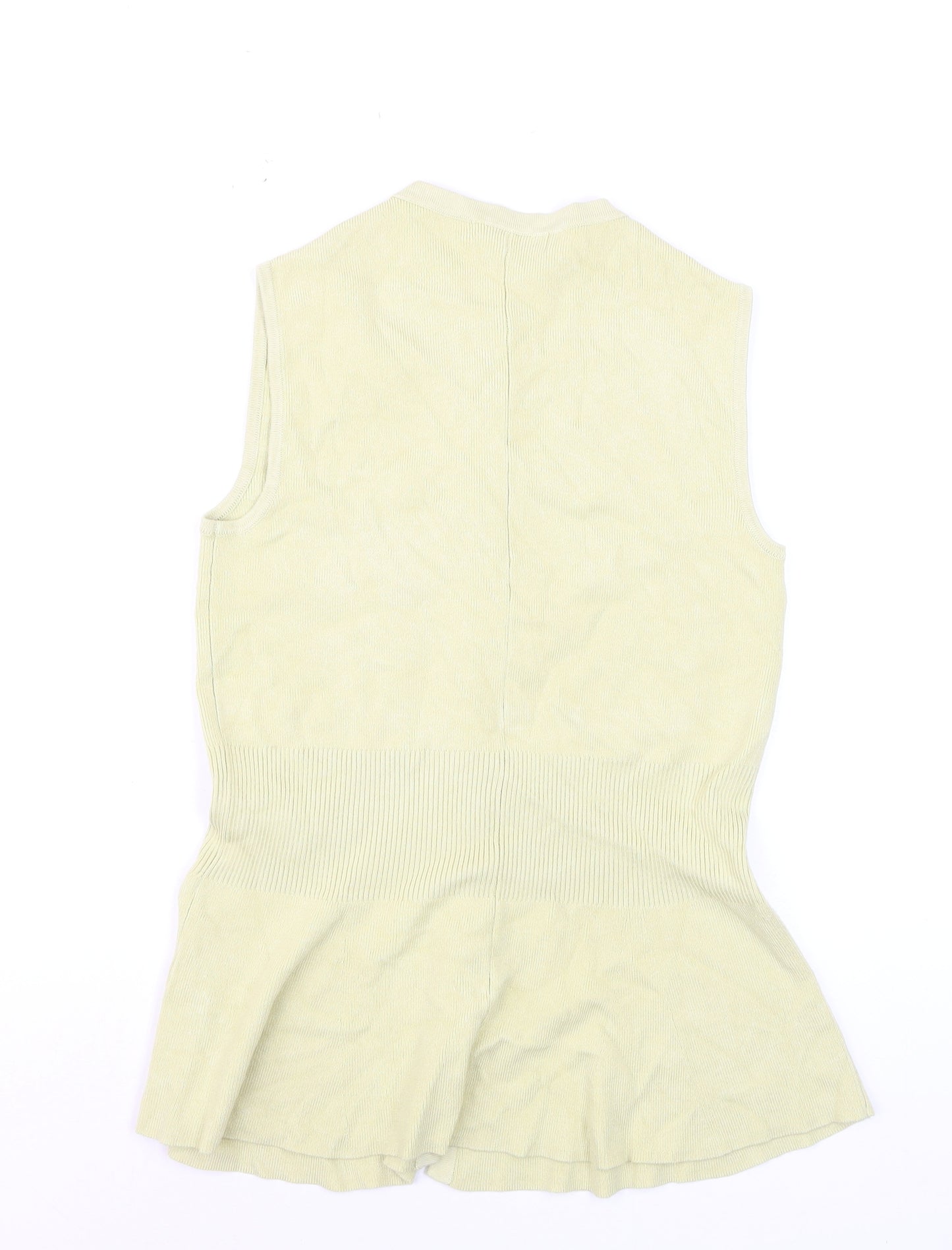 Marks and Spencer Womens Beige Sleeveless Knit Cardigan Size S