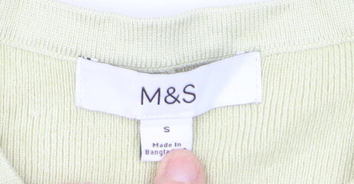 Marks and Spencer Womens Beige Sleeveless Knit Cardigan Size S