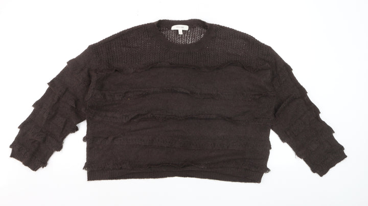 Marks and Spencer Per Una Women Brown L Knit Mohair Blend Jumper