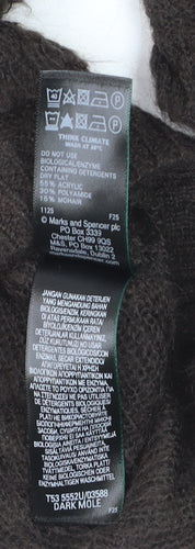 Marks and Spencer Per Una Women Brown L Knit Mohair Blend Jumper