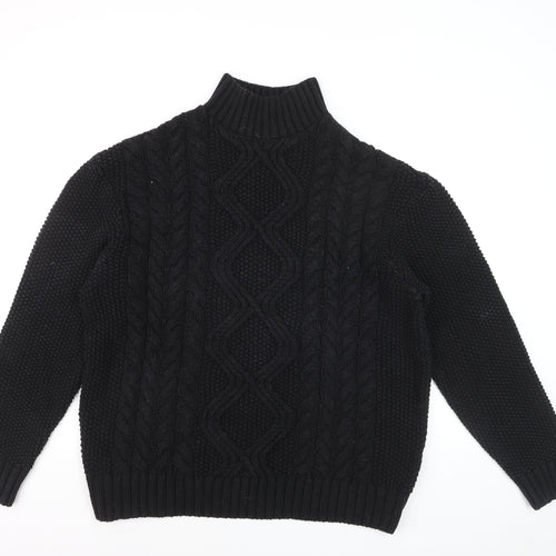 Next Men's Black Cable-Knit High Neck Jumper Size L