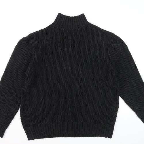 Next Men's Black Cable-Knit High Neck Jumper Size L