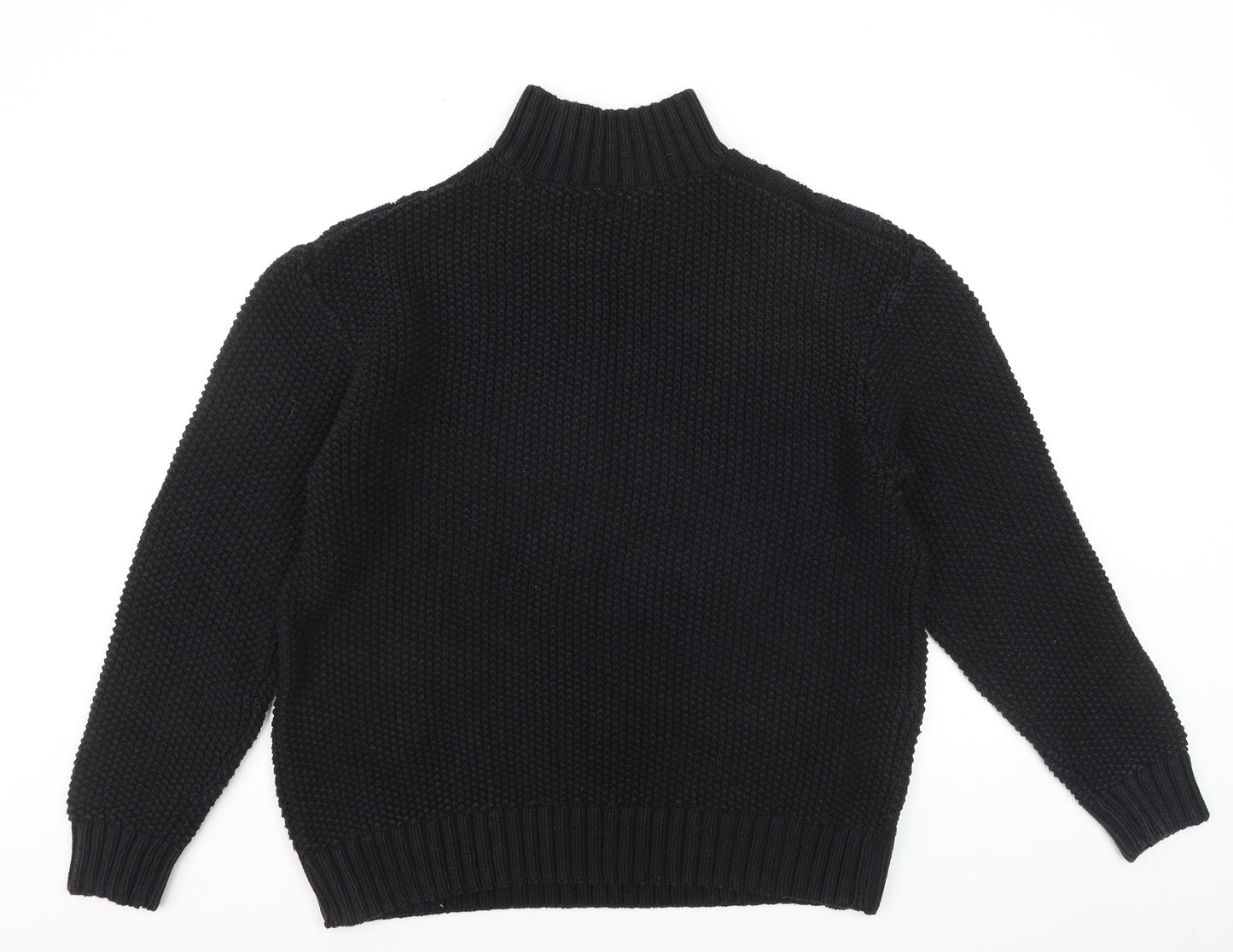 Next Men's Black Cable-Knit High Neck Jumper Size L