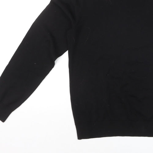 MVP Men's Black Roll Neck Jumper Size M Lightweight Knit