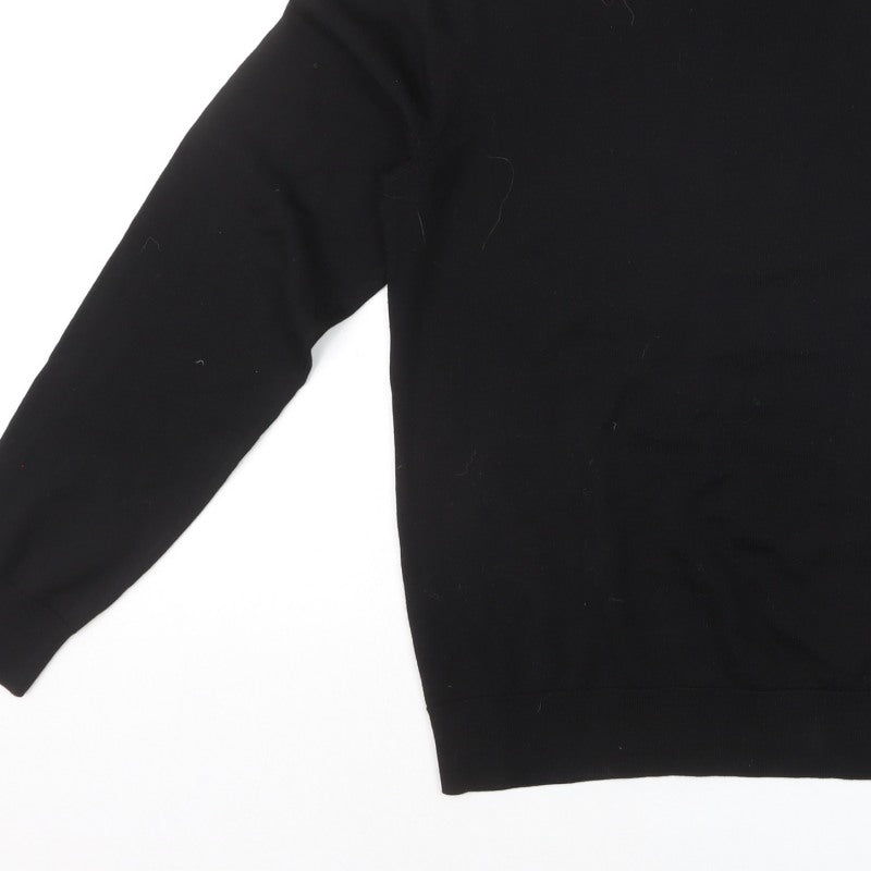MVP Men's Black Roll Neck Jumper Size M Lightweight Knit