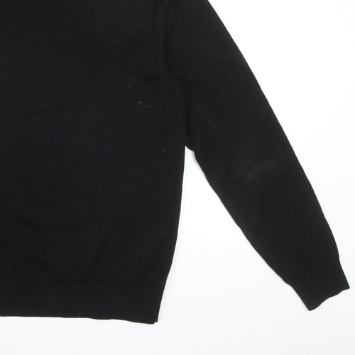 MVP Men's Black Roll Neck Jumper Size M Lightweight Knit