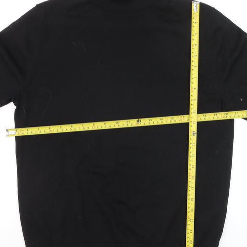 MVP Men's Black Roll Neck Jumper Size M Lightweight Knit