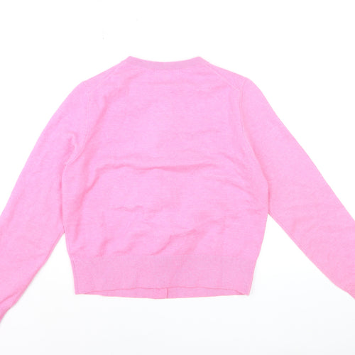 Marks and Spencer Women's Pink Crew Neck Button Cardigan M