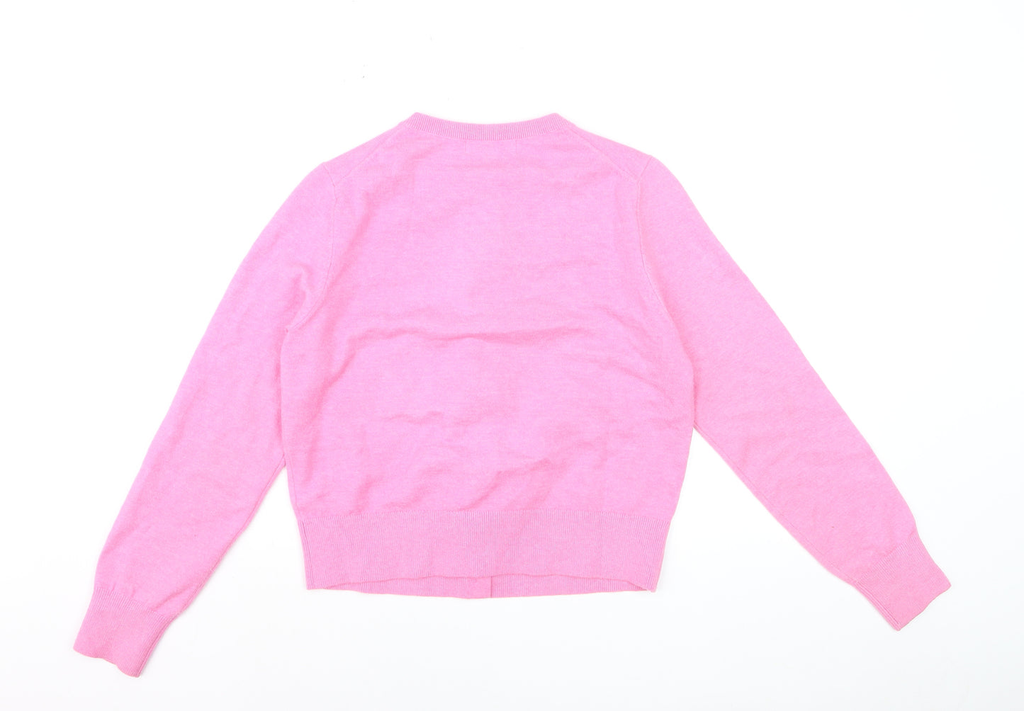 Marks and Spencer Women's Pink Crew Neck Button Cardigan M