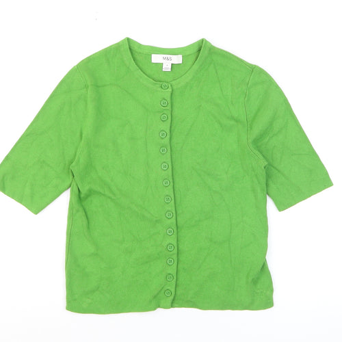 Marks and Spencer Women’s Green Short Sleeve Knit Cardigan S