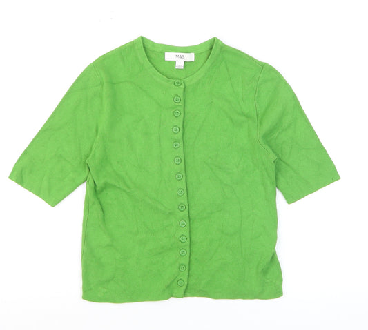 Marks and Spencer Women’s Green Short Sleeve Knit Cardigan S