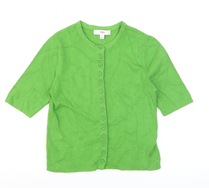 Marks and Spencer Women’s Green Short Sleeve Knit Cardigan S