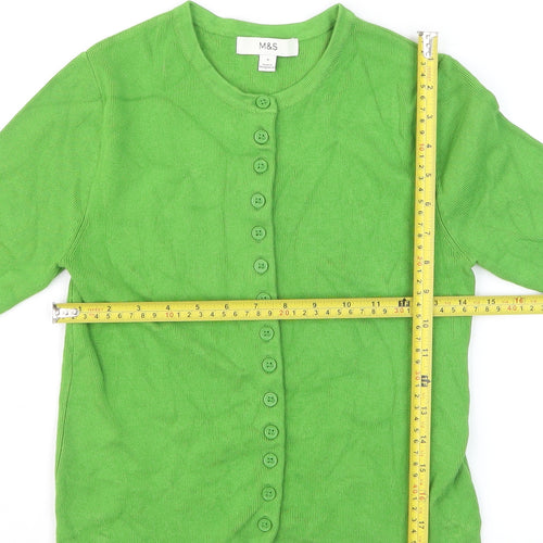 Marks and Spencer Women’s Green Short Sleeve Knit Cardigan S