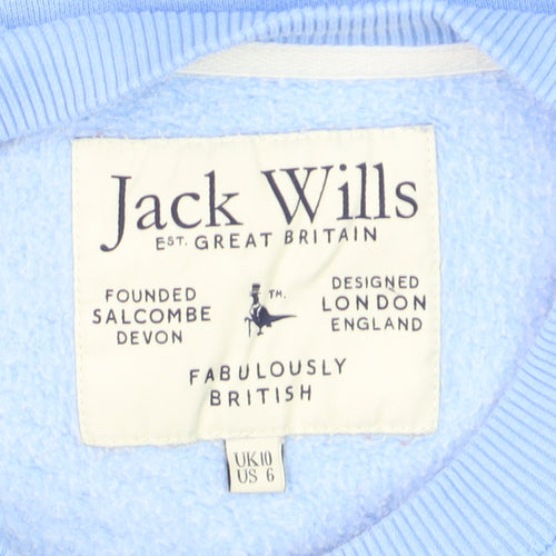 Jack Wills Women Blue Crew Neck Pullover Sweatshirt UK10
