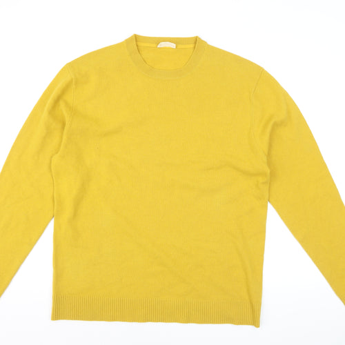American Vintage Men Yellow Wool Cashmere Crew Neck Pullover 2XL