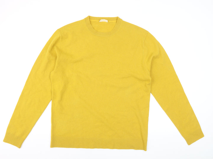 American Vintage Men Yellow Wool Cashmere Crew Neck Pullover 2XL