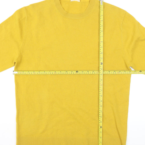 American Vintage Men Yellow Wool Cashmere Crew Neck Pullover 2XL