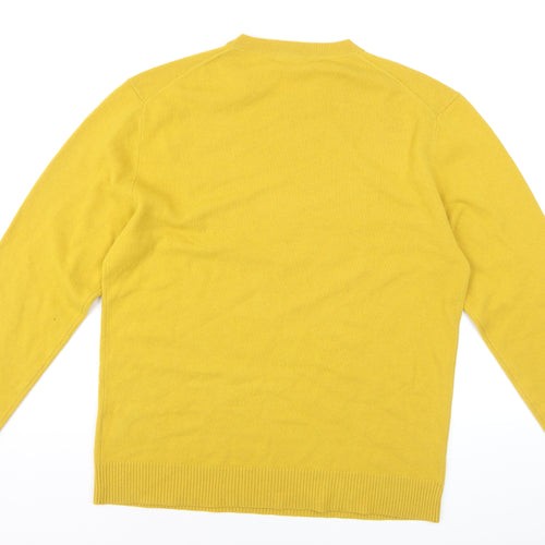 American Vintage Men Yellow Wool Cashmere Crew Neck Pullover 2XL