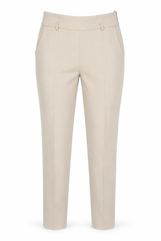 Front view of Madeleine Women’s Beige Slim Fit Petite Trousers UK 12S